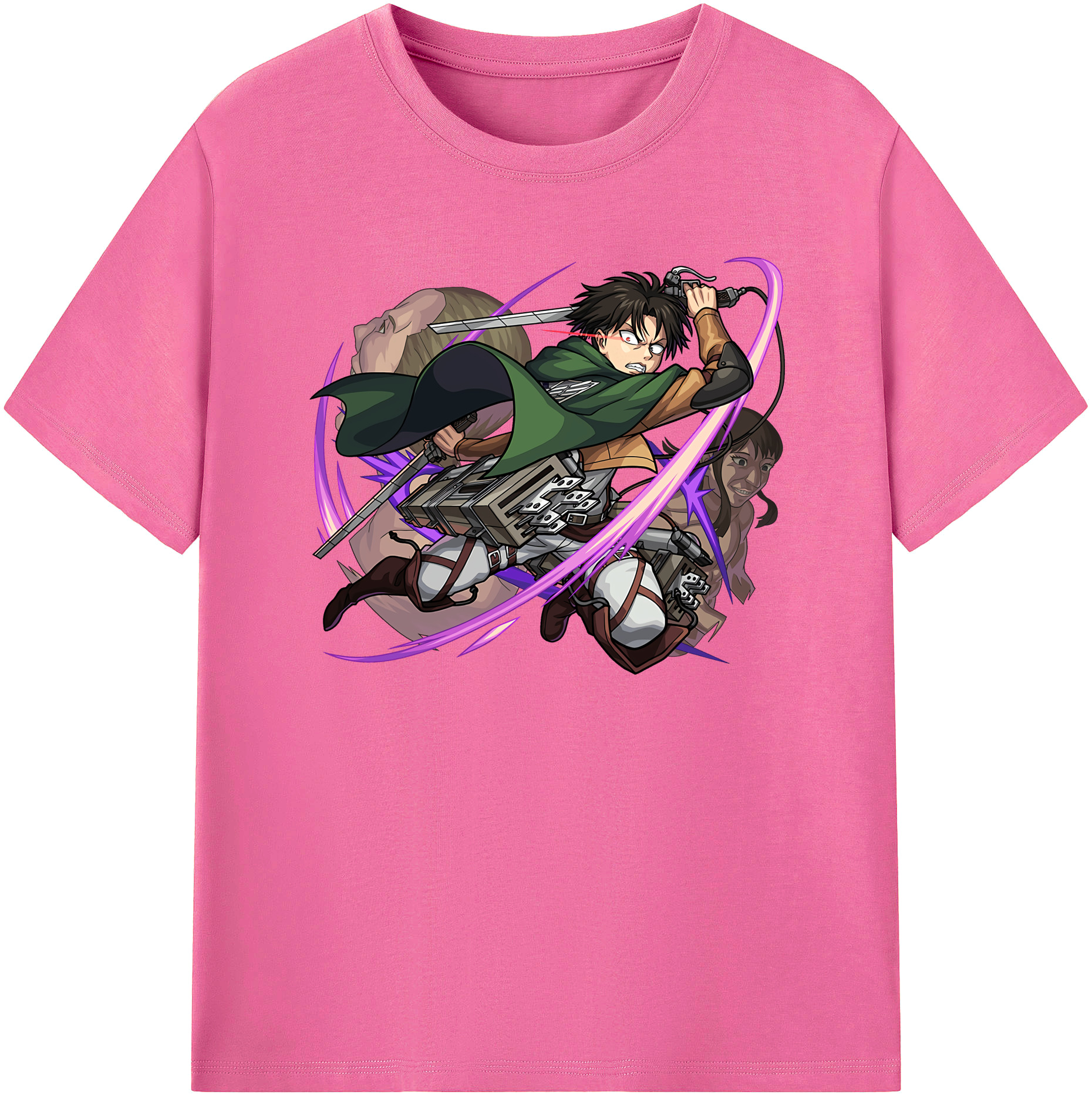 （画像用） 進撃の巨人 リヴァイ·アッカーマン Attack on Titan Levi Ackerman レディースカジュアルプリントTシャツ（綿100％）